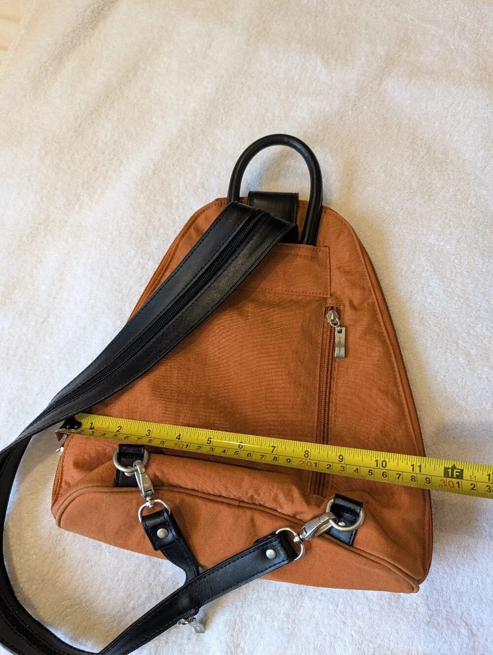 Baggallini Convertible Sling Backpack Rust Orange Nylon Wallet Organizer Travel